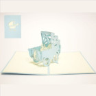 Mini Biglietto augurale ORIGAMO CARROZZINA BIMBO - compleanno generico - POP UP