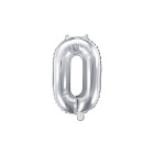 Pallone numero 0 Zero ARGENTO in MYLAR foil - PALLONCINO numerale 35cm per feste