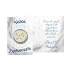 Biglietto d'auguri augurale di 25 Anniversario con ciondolo MEDAGLIA in legno