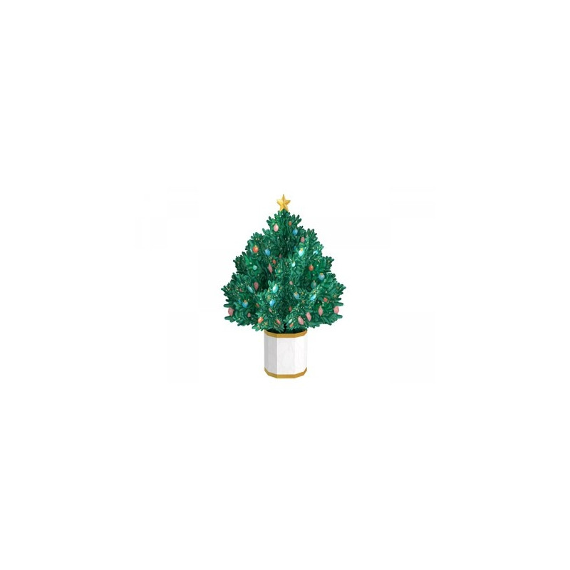 Biglietto augurale Origamo ALBERO DI NATALE - realizzato a mano 3D Scot PIne- XMas Tree Green