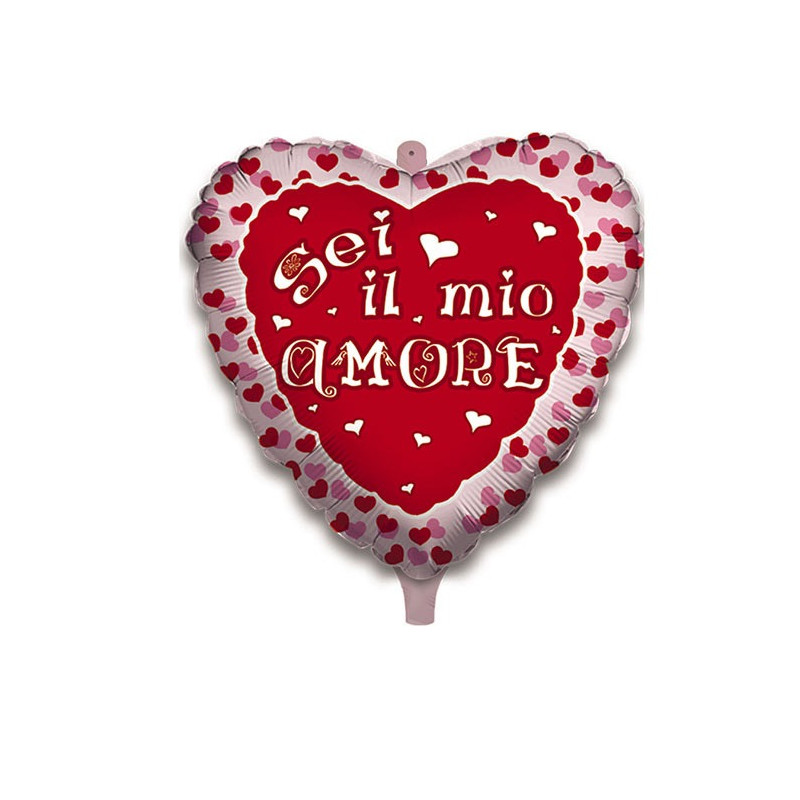 Pallone CUORE Sei il Mio Amore rosso e rosa - PALLONCINO  gonfiabile ad aria o elio 45CM