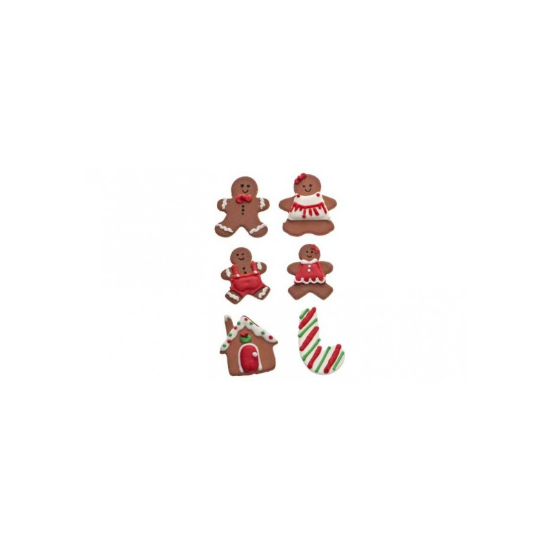 Gingerbread NATALE in zucchero - Decorazione in zucchero per Torte e Dolci