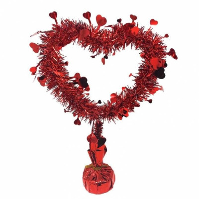Decorazione centrotavola CUORE - San Valentino Rosso 24x35,5 cm