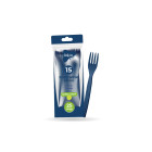 Forchette in plastica riutilizzabile colore Blu - confezione da 15 forchette