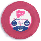 25 Piatti FUCSIA in plastica riutilizzabile - piatto tondo 17cm - Riciclabili al 100%