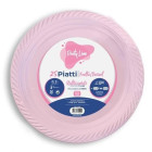 25 Piatti ROSA in plastica riutilizzabile - piatto tondo 17cm - Riciclabili al 100%