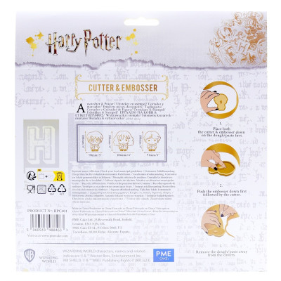 Set 3 Tagliapasta - Harry Potter per biscotti e goffratura Harry Ron e Hermione - per realizzare e decorare biscoti torte e dol