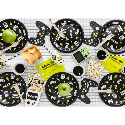 Kit 36 pz Coordinato tavola GAMEPADS videogiochi feste bambini - piatti bicchieri tovaglioli