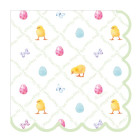 16 Tovaglioli SWEET EASTER in carta con smerlo con pulcini e ovetti pasquale Pasqua - 33x33cm