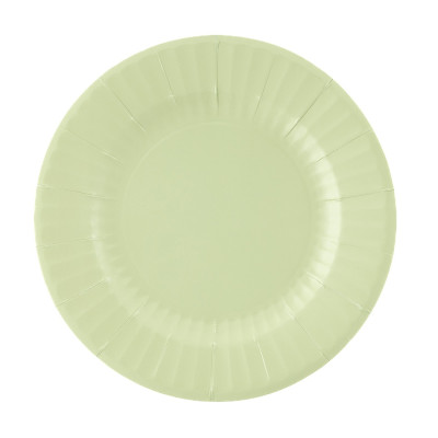 8 piatti diametro 27 cm in carta monouso COMPOSTABILE VERDE SALVIA
