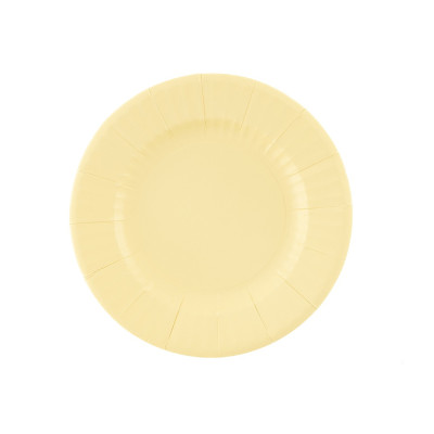 8 piatti diametro 21 cm in carta monouso COMPOSTABILE GIALLO - VANIGLIA