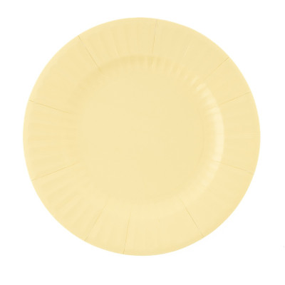 8 piatti diametro 27 cm in carta monouso COMPOSTABILE GIALLO - VANIGLIA
