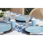 kit 40pz - Coordinato MONOCOLORE CELESTE BLU FIORDALISO tavola festa COMPOSTABILE - piatti, bicchieri tovaglioli