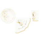 Coordinato feste tavola PRIMA COMUNIONE LIBERTY colore Avorio piatti bicchieri tovaglioli 32 pz