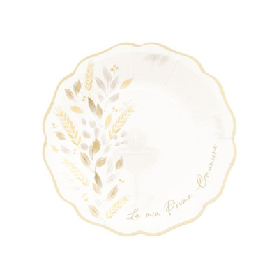 Coordinato feste tavola PRIMA COMUNIONE LIBERTY colore Avorio piatti bicchieri tovaglioli 32 pz