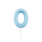 CANDELA numero 0 glossy AZZURRO CELESTE per torta - candelina numerale per torte e dolci