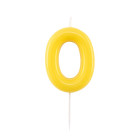 CANDELA numero 0 glossy GIALLO per torta - candelina numerale per torte e dolci