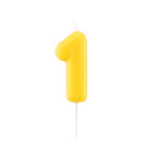 CANDELA numero 1 glossy GIALLO per torta - candelina numerale per torte e dolci