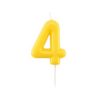 CANDELA numero 4 glossy GIALLO per torta - candelina numerale per torte e dolci