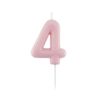 CANDELA numero 4 glossy ROSA per torta - candelina numerale per torte e dolci