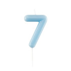 CANDELA numero 7 glossy AZZURRO CELESTE per torta - candelina numerale per torte e dolci