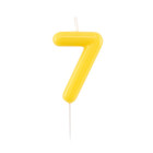 CANDELA numero 7 glossy GIALLO per torta - candelina numerale per torte e dolci