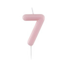 CANDELA numero 7 glossy ROSA per torta - candelina numerale per torte e dolci