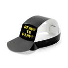 6 CAPPELLINI in carta GAMER in colore nero con stampa in colore giallo neon 38,5x18,5 cm circa