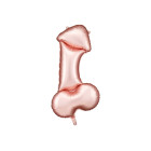 PALLONCINO pallone in foil Mylar a forma PENE pisellino rosa gold - 55,5x112cm