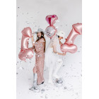 PALLONCINO pallone in foil Mylar a forma PENE pisellino rosa gold - 55,5x112cm