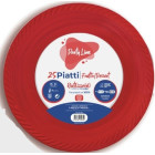 25 Piatti ROSSO in plastica riutilizzabile - piatto tondo 17cm - Riciclabili al 100%