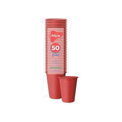 Confezione da 50 Bicchieri ROSSO in plastica monouso - 200cc - 100% riciclabili