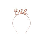 Cerchietto in metallo con scritta Bride in colore rosa gold
