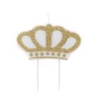 CANDELA candelina CORONA ORO per torte e dolci di 8x4,5 cm