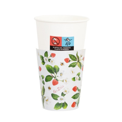 Coordinato feste tavola FRAGOLINE e FIORELLINI  piatti bicchieri tovaglioli 32 pz