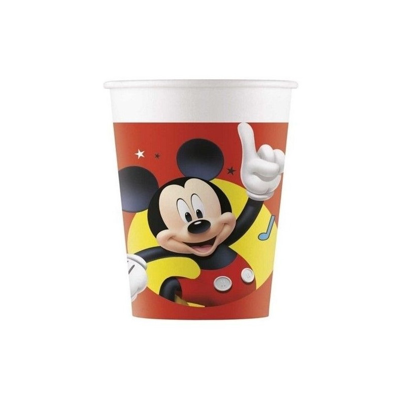 8 Bicchieri TOPOLINO 200ml - addobbo decoro tavolo torta - festa per bambini