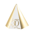 4 CAPPELLINI compleanno 30 anni  in carta Happy 30 to you ORO lucido e bianco