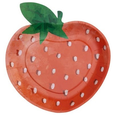 Coordinato feste tavola FRAGOLA COCCINELLA e FIORELLINI  piatti bicchieri tovaglioli 32 pz