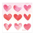 16 Tovaglioli in carta con stampa cuori  rosso 33X33 cm 3 veli