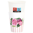 Coordinato festa FLORAL  PINK Peonie rosa piatti piccoli bicchieri tovaglioli