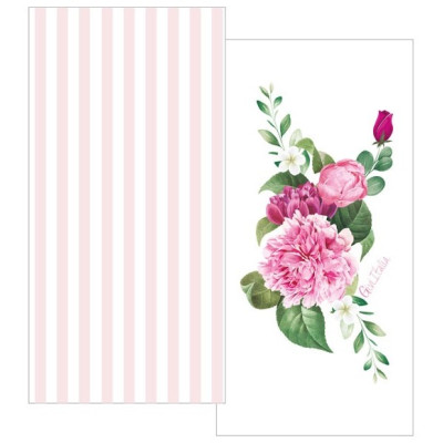 Coordinato festa FLORAL  PINK Peonie rosa piatti piccoli bicchieri tovaglioli