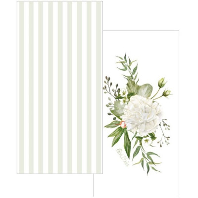 Coordinato festa FLORAL WHITE  Peonie bianco piatti piccoli, tovaglioli