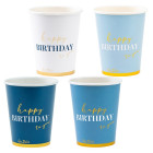 Coordinato tavola 60 Anni gradazioni Blu e Oro Lucido piatti bicchieri tovaglioli