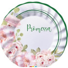 Coordinato feste tavola PROMESSA con fiori piatti bicchieri tovaglioli