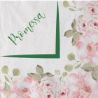 Coordinato feste tavola PROMESSA con fiori piatti bicchieri tovaglioli