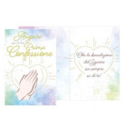 Biglietto di Auguri Prima Confessione - con Mani giunte e cuore