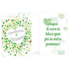 Biglietto d'auguri augurale di Promessa sposi con stampa cuore completo di busta