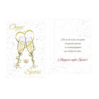 Biglietto di Auguri Matrimonio - Felice Matrimonio con stampa flute e fedi con busta portasoldi