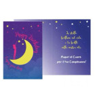 Biglietto d'auguri augurale Buon Compleanno con Luna - completo di busta