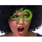 Occhiali a forma di numero 40 colore verde e lilla